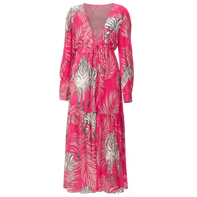 Copurs Women's Pink Urja Kimono Zebra - Fuchsia