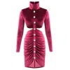 Copurs Women's Red Sidra Velvet Dress - Burgundy In Red