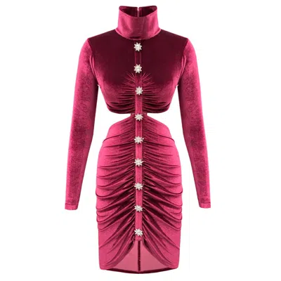 Copurs Women's Red Sidra Velvet Dress - Burgundy