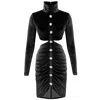 Copurs Women's Sidra Velvet Dress - Black In Black