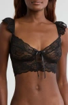 Coquette Lace Longline Bralette In Black