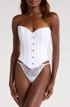 Coquette Lace Overlay Corset In White