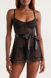 Coquette Mon Amour Underwire Chemise In Black