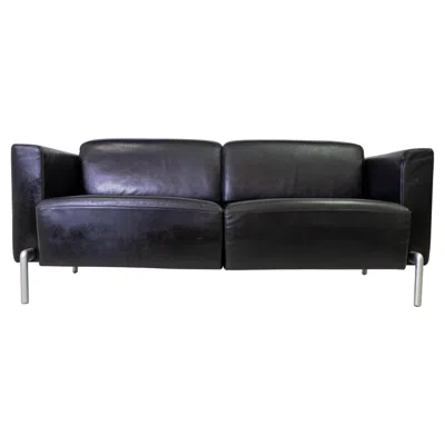 Pre-owned Cor Black Leather Sofa By , Germany