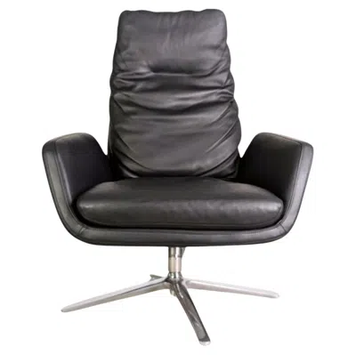 Pre-owned Cor Original  Dia Sessel 15111 Leder 286 Schwarz Drehbar Stuhl In Black