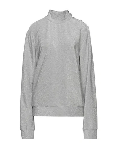 Cor Sine Labe Doli Woman Turtleneck Silver Size L Polyester, Viscose, Polyamide, Elastane