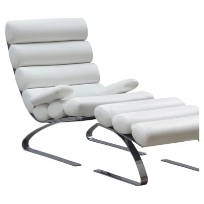 Pre-owned Cor �sinus� Cantilever Lounge Chair All White Leather Edition