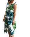 Coradorables Monstera Handkerchief Dress In Green In Green