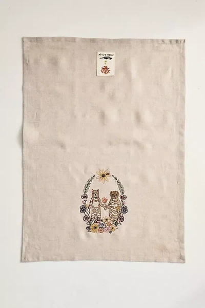 Coral & Tusk Floral Friends Dish Towel In Purple