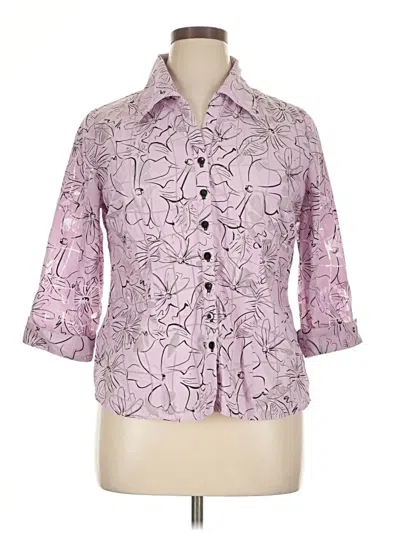 Pre-owned Coral Bay 3/4 Sleeve Button Down Shirt In Pink