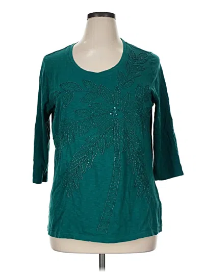 Pre-owned Coral Bay 3/4 Sleeve T-shirt In Teal