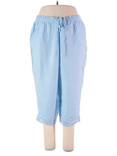 Pre-owned Coral Bay Linen Pants In Blue