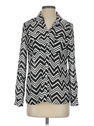 Pre-owned Coral Bay Long Sleeve Blouse In Black