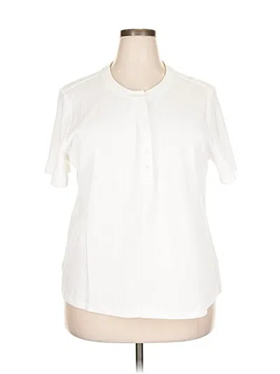 Pre-owned Coral Bay Short Sleeve Blouse In White