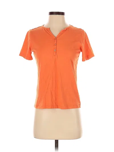 Pre-owned Coral Bay Short Sleeve Henley Shirt In Orange