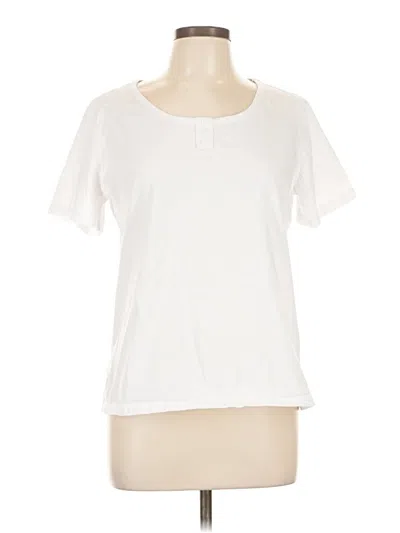 Pre-owned Coral Bay Short Sleeve Henley Shirt In White