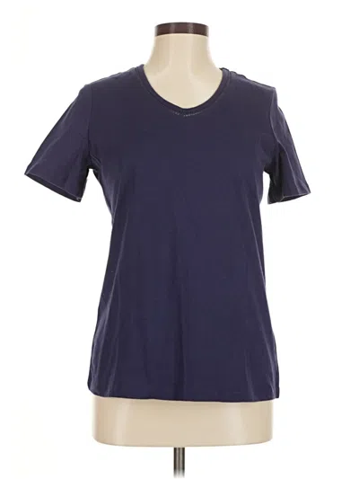 Pre-owned Coral Bay Short Sleeve Top Purple V Neck Tops