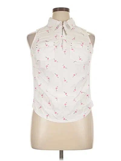 Pre-owned Coral Bay Sleeveless Blouse In White