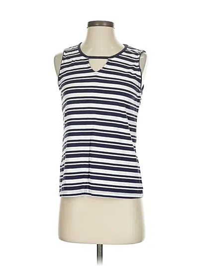 Pre-owned Coral Bay Sleeveless Top Blue Keyhole Neckline Tops