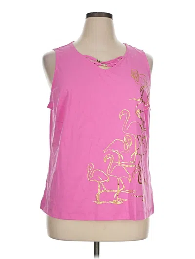 Pre-owned Coral Bay Sleeveless Top Pink One Shoulder Neckline Tops