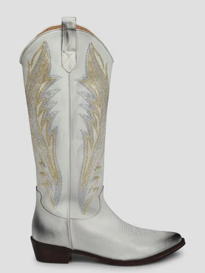Coral Blue Boots White