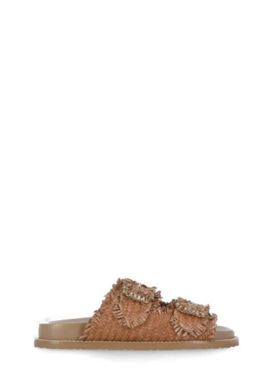 Coral Blue Sandals In Brown