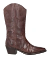 Coral Blue Woman Ankle Boots Chocolate Brown Size 7 Leather