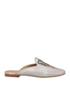 Coral Blue Woman Mules & Clogs Silver Size 6 Textile Fibers In Silver