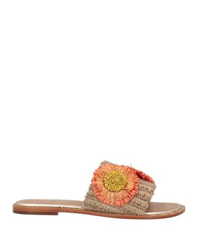 Coral Blue Sandals In Beige