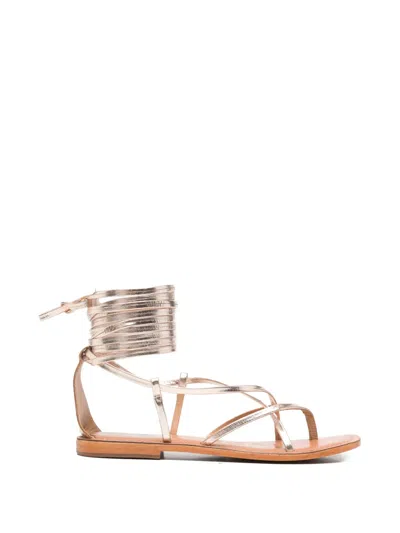 Coral Blue Wrap-up Sandals In Multi