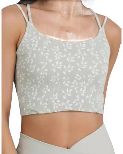 Coral Reef Swim Crisscross Back Swim Top In Sage In Gray