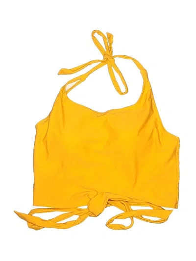 Pre-owned Coral Reef Swim Swimsuit Top Yellow Swimwear