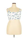 Coral Reef Swim Tank Top Blue Strapless Neckline Tops In White