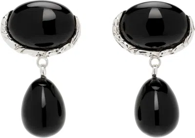 Corali Silver & Black Embleme Onyx Earrings