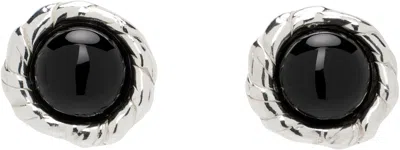 Corali Silver & Black Lulu Earrings In Sterling Silver Onyx