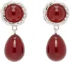 Corali Silver & Red Emma Carnelian Earrings In Sterling Silver
