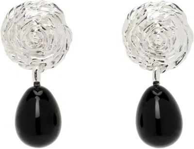 Corali Silver Breton Earrings In Black