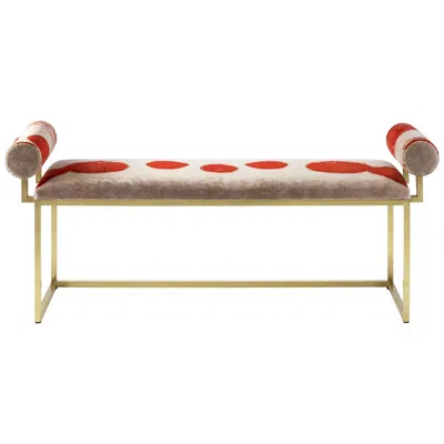 Pre-owned Coralla Maiuri Awaiting H Bench Printed Velvet And Brass In Brown