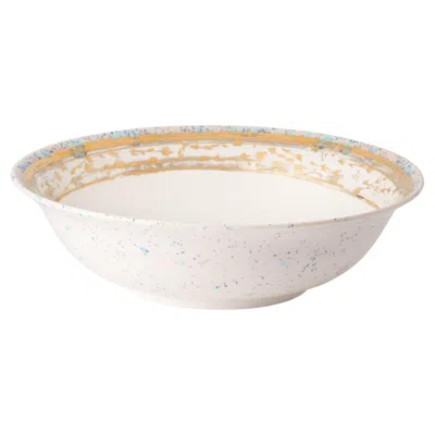 Pre-owned Coralla Maiuri Contemporary Salad Bowl Gold Hand Painted Plate Porcelain Tableware