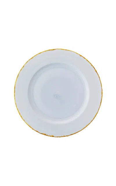 Coralla Maiuri Golden Ash Blue Dinner Rim Plate In Multi