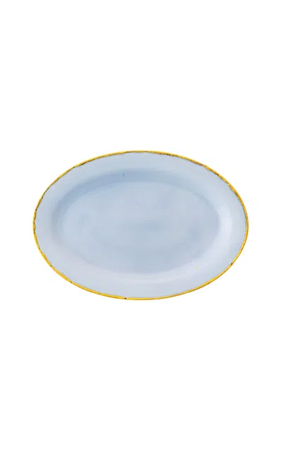 Coralla Maiuri Golden Ash Blue Oval Rim Platter