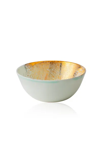 Coralla Maiuri Golden Ash Mint Fruit Bowl In Multi