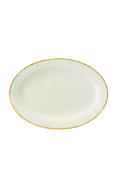 Coralla Maiuri Golden Ash Mint Oval Rim Platter