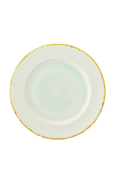 Coralla Maiuri Golden Ash Mint Rim Charger In Green