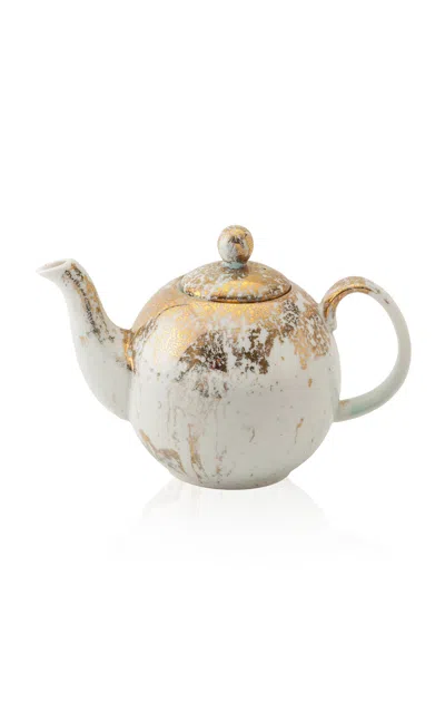 Coralla Maiuri Golden Ash Mint Teapot In Multi