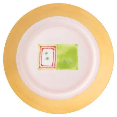 Pre-owned Coralla Maiuri Pink Gold Bread Rim Plate