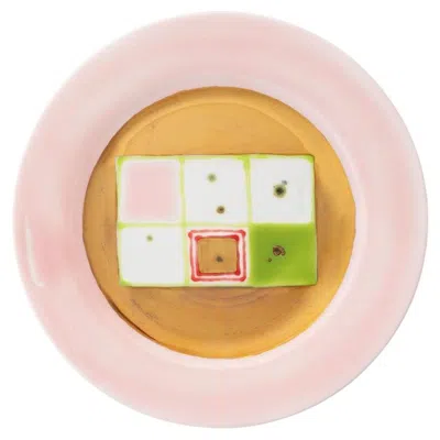 Pre-owned Coralla Maiuri Pink Gold Dessert Rim Plate