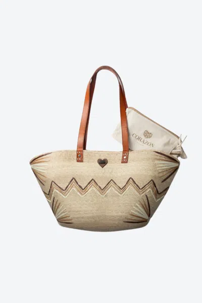 Corazon Playero Women's Isabella Tote Bag In Neutrals In Multi
