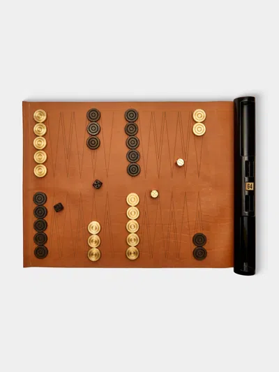 Corbet Leather Travel Backgammon Set In Multi