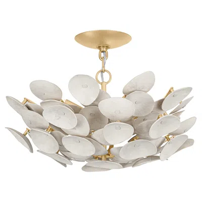 Corbett Aimi 20 1/4" Wide Vintage Gold Leaf Ceiling Light